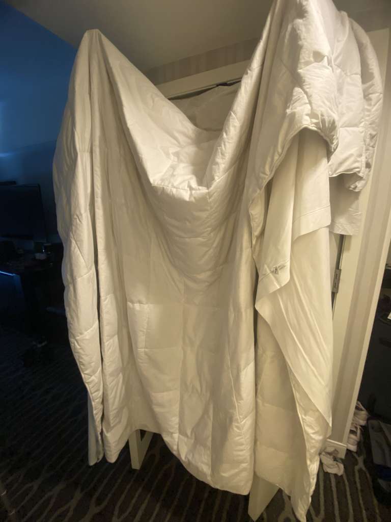 Nourhan Magdi's makeshift booth at L.A. hotel.